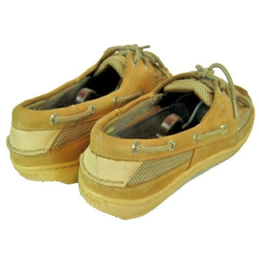 Mens Sperry Topsider Tan  Leather Deck Boat Shoes sz 8.5M